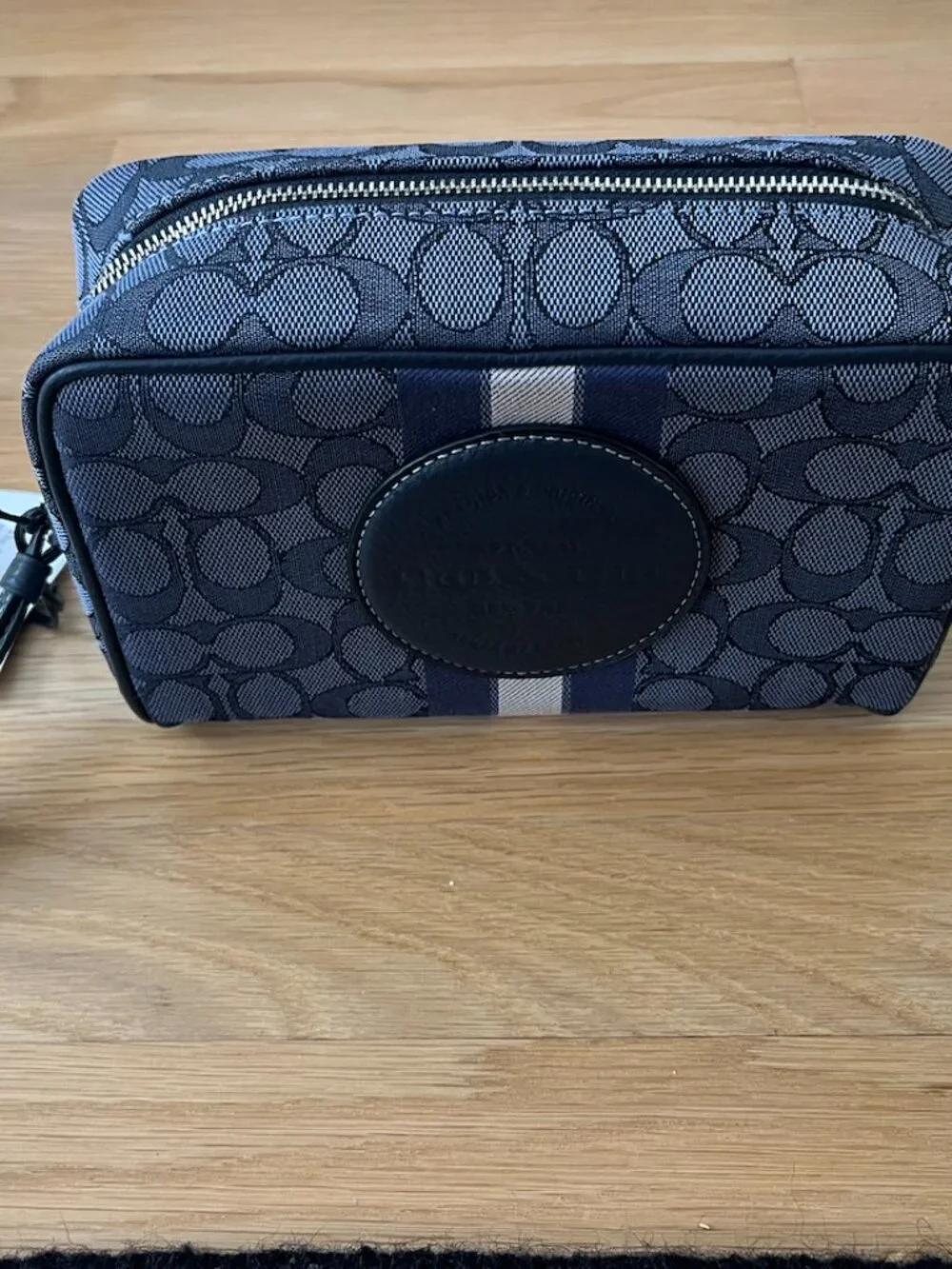 NWT Coach Dempsey Boxy Cosmetic Case 20 Blue Denim C9119